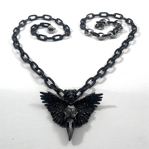Stainless Steel Crow Pendant - Picture 1 of 8